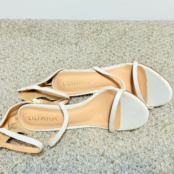 White High Heeled Sandals with Strappy Design and Tall Stiletto Heel - Picture 5 of 6